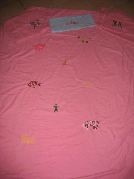 La parure de draps termin�e !